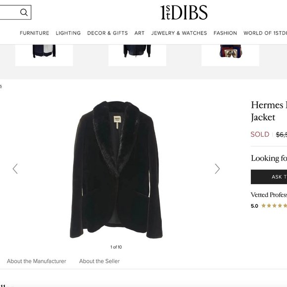 Hermes Sport VTG Suede Doblis midi coat with mink extended collar, black size 34 - Picture 9 of 17